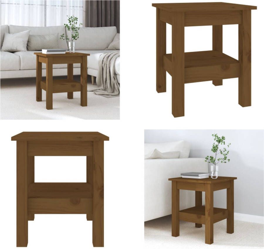 VidaXL Salontafel 35x35x40 cm massief grenenhout honingbruin Salontafel Salontafels Tafel Bijzettafel