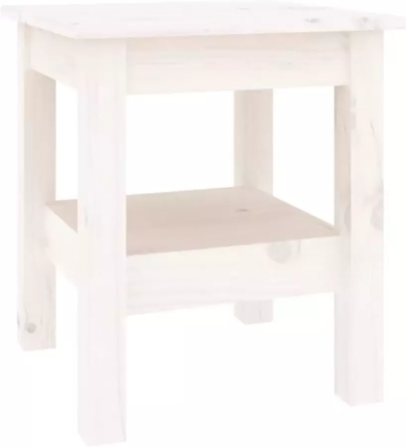 VidaXL -Salontafel-35x35x40-cm-massief-grenenhout-wit - Foto 4