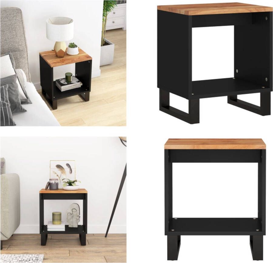 VidaXL Salontafel 40x31x46 cm massief acaciahout en bewerkt hout Salontafel Salontafels Tafel Bijzettafel