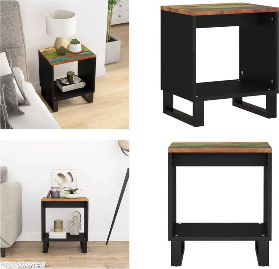 VidaXL Salontafel 40x31x46 cm massief gerecycled hout en bewerkt hout Salontafel Salontafels Tafel Bijzettafel