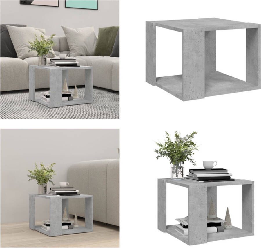 VidaXL Salontafel 40x40x30 cm bewerkt hout betongrijs Bijzettafeltje Bijzettafeltjes Salontafel Salontafels