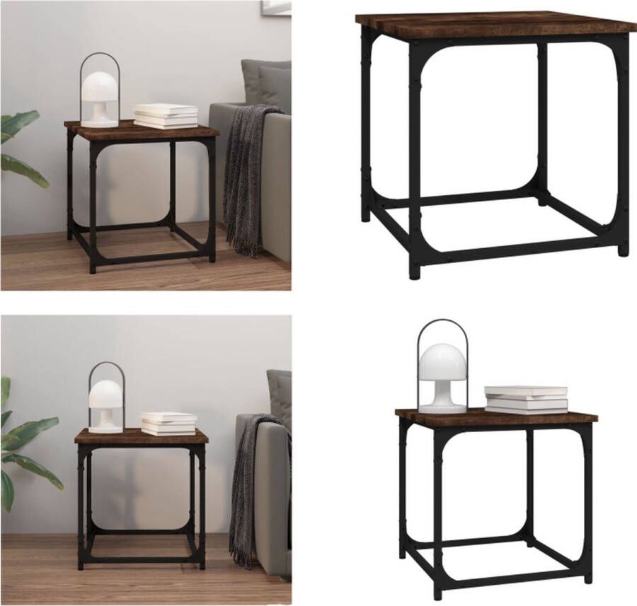 VidaXL -Salontafel-40x40x40-cm-bewerkt-hout-gerookt-eikenkleurig - Foto 2