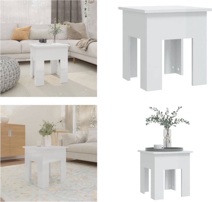 VidaXL Salontafel 40x40x42 cm spaanplaat hoogglans wit Salontafel Salontafels Woonkamertafel Banktafel
