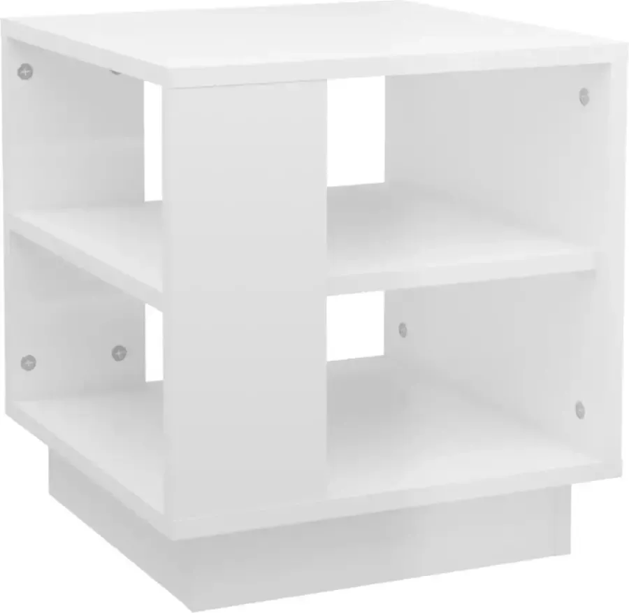 VidaXL -Salontafel-40x40x43-cm-bewerkt-hout-hoogglans-wit - Foto 2