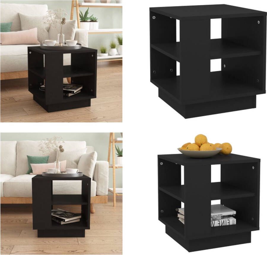 VidaXL Salontafel 40x40x43 cm bewerkt hout zwart Salontafel Salontafels Woonkamertafel Banktafel