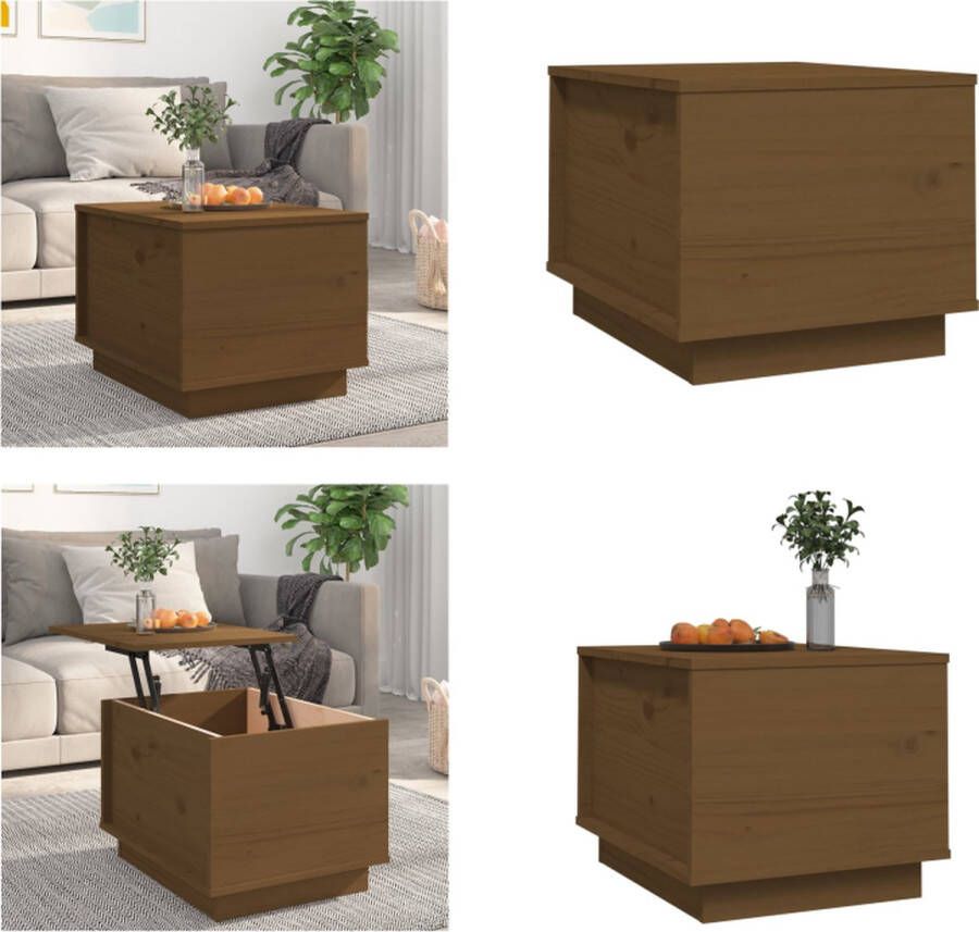 VidaXL Salontafel 40x50x35 cm massief grenenhout honingbruin Salontafel Salontafels Tafel Bijzettafel