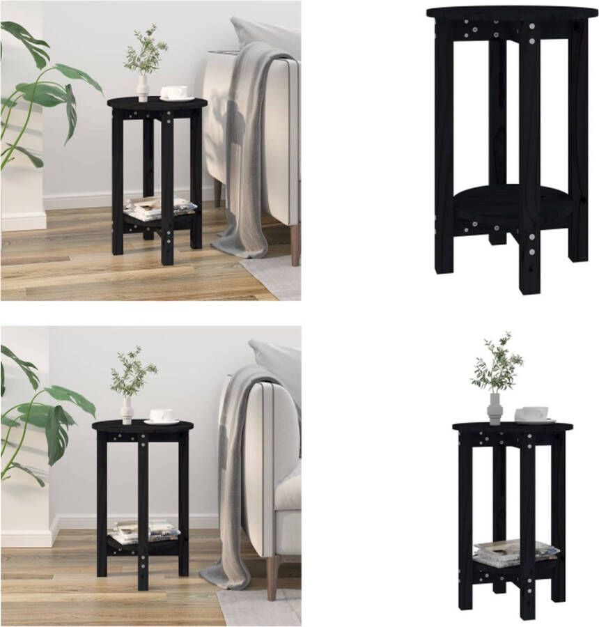 VidaXL Salontafel Ø 40x60 cm massief grenenhout zwart Salontafel Salontafels Tafel Bijzettafel