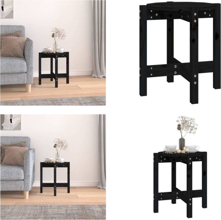 VidaXL -Salontafel-Ø-42 5x45-cm-massief-grenenhout-zwart - Foto 3