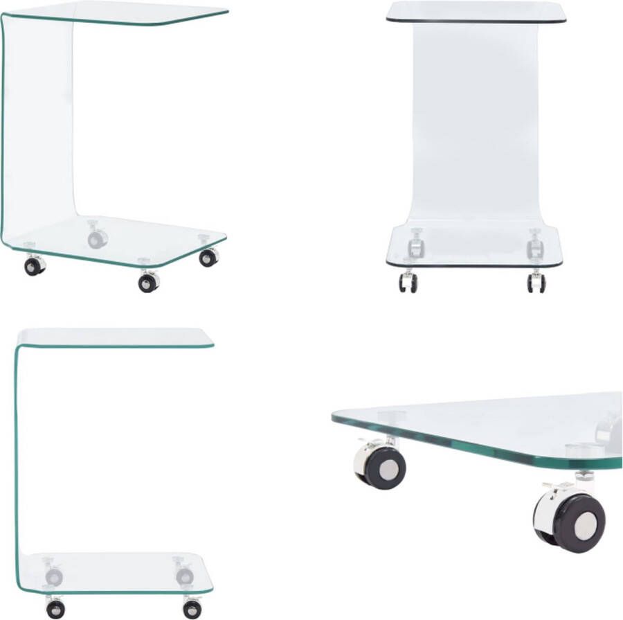 VidaXL Salontafel 45x40x63 cm gehard glas Coffee Table Coffee Tables -couch Table Couch Tables