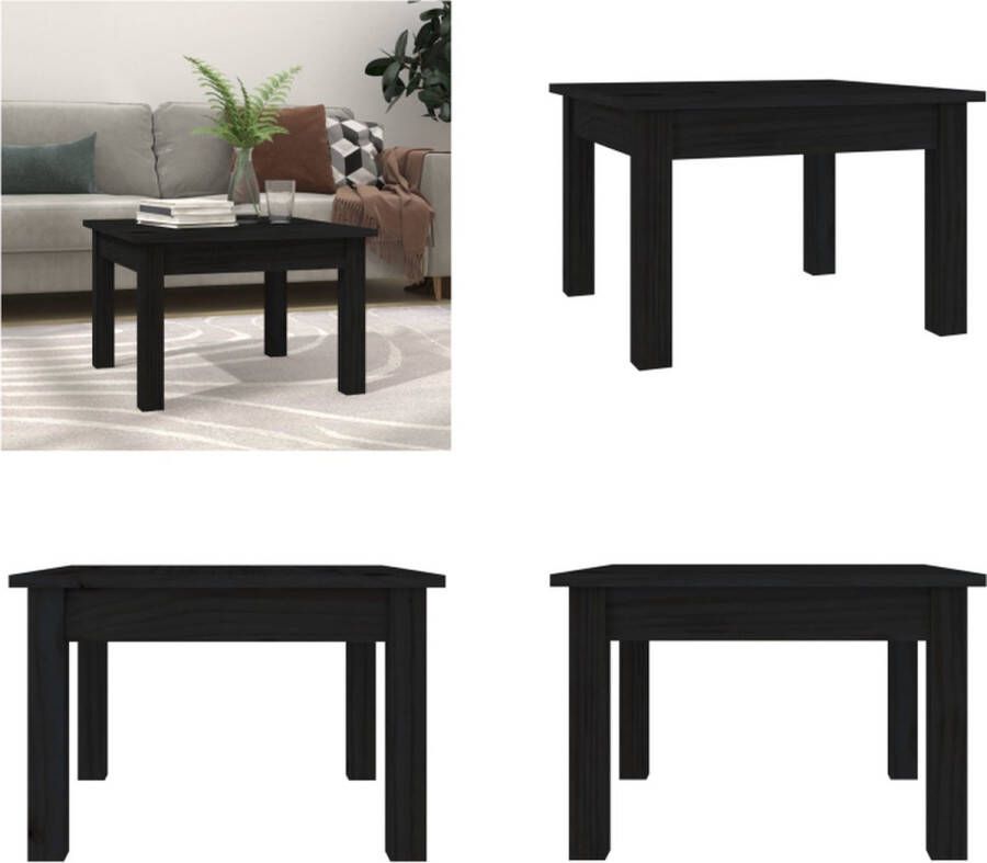 VidaXL Salontafel 45x45x30 cm massief grenenhout zwart Salontafel Salontafels Tafel Bijzettafel