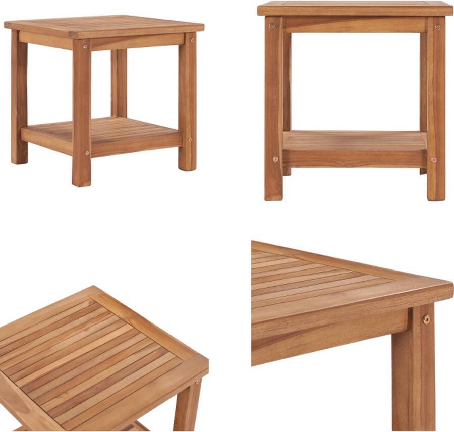 VidaXL Salontafel 45x45x45 cm massief teakhout Salontafel Salontafels Houten Salontafel Houten Salontafels