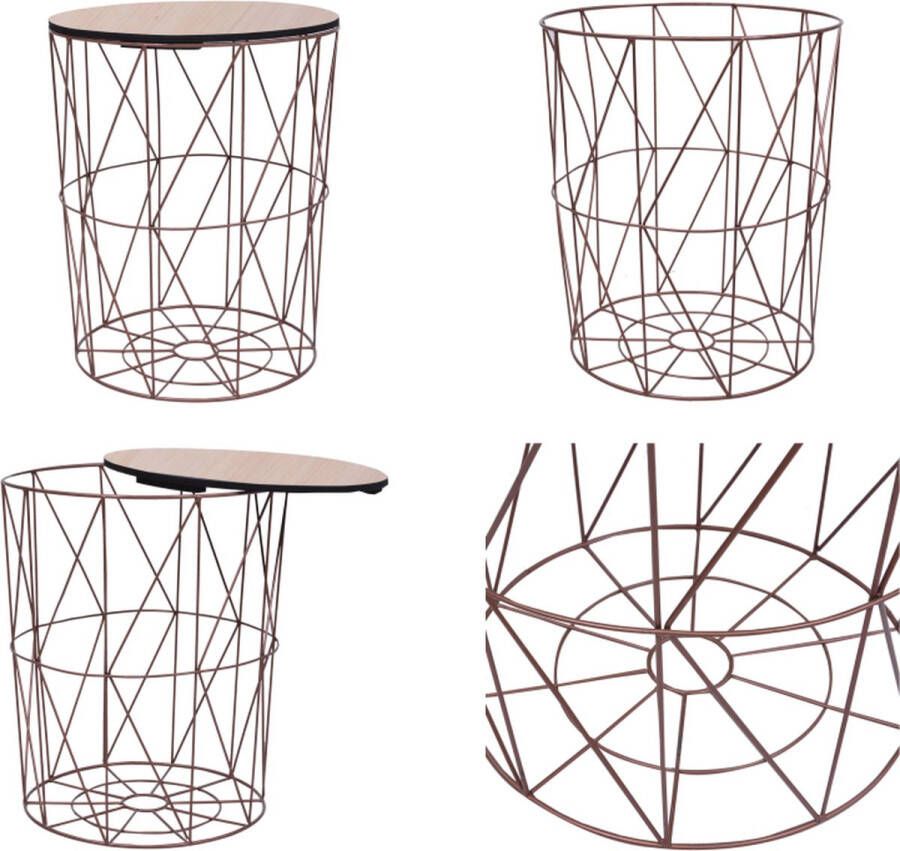 VidaXL Salontafel Ø 47 cm koperkleurig Salontafel Salontafels Theetafel Theetafels