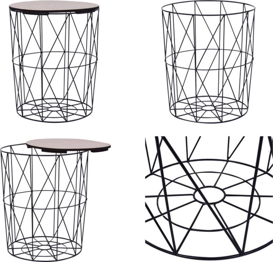 VidaXL Salontafel Ø 47 cm zwart Salontafel Salontafels Theetafel Theetafels