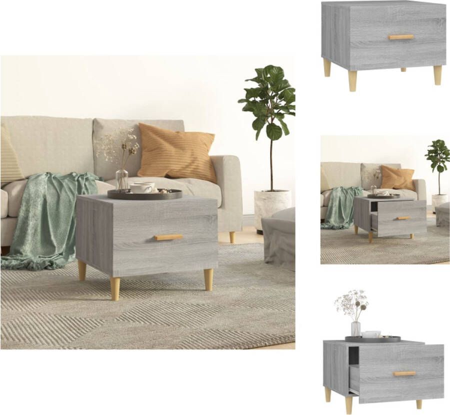 VidaXL Salontafel Salontafels Tafel Bijzettafel Salontafel 50x50x40 cm bewerkt hout grijs sonoma eikenkleurig