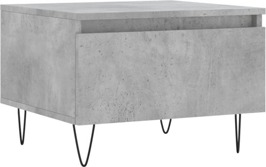 VidaXL Salontafel 50x46x35 cm Bewerkt hout Betongrijs Salontafel Bijzettafel Houten Salontafel Beton Grijze Salontafel Met Lade Living Room Furniture
