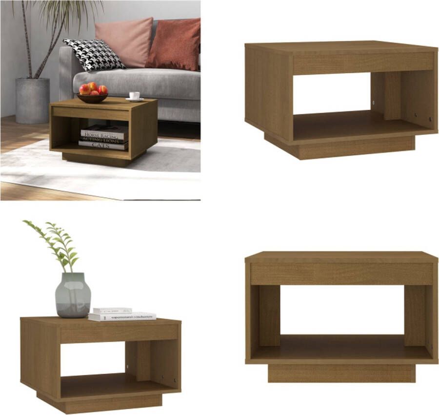 VidaXL Salontafel 50x50x33 5 cm massief grenenhout honingbruin Salontafel Salontafels Tafel Tafels