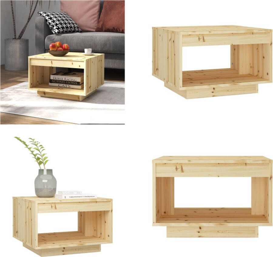 VidaXL Salontafel 50x50x33-5 cm massief vurenhout Salontafel Salontafels Tafel Tafels