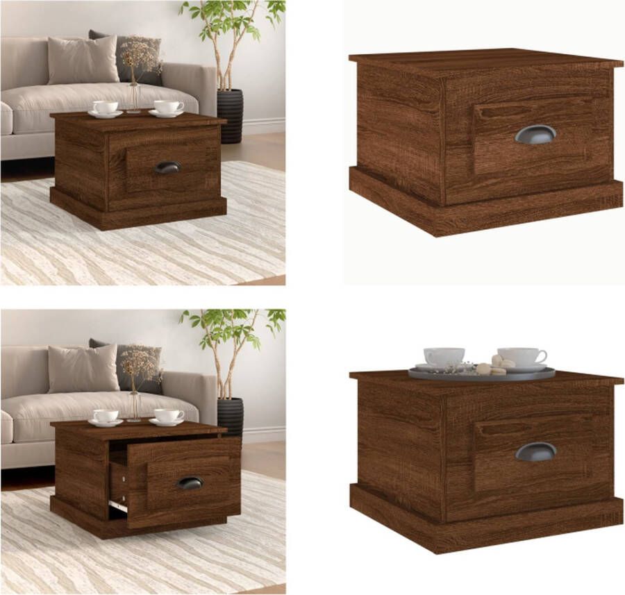 VidaXL -Salontafel-50x50x35-cm-bewerkt-hout-bruin-eikenkleur - Foto 3