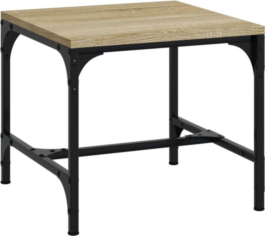 VidaXL Salontafel 50x50x35 cm Sonoma Eiken Salontafel Industrieel Meubilair Houten Salontafel Bruin Salontafel 50x50 Bijzettafel