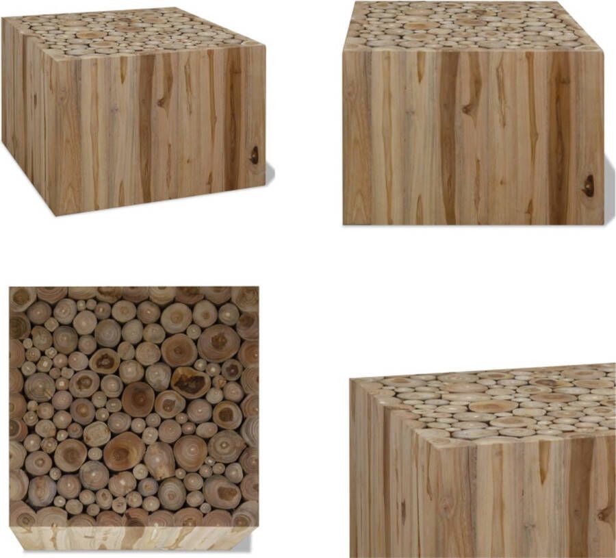 VidaXL Salontafel 50x50x35 cm echt teakhout Salontafel Salontafels Bijzettafel Bijzettafels