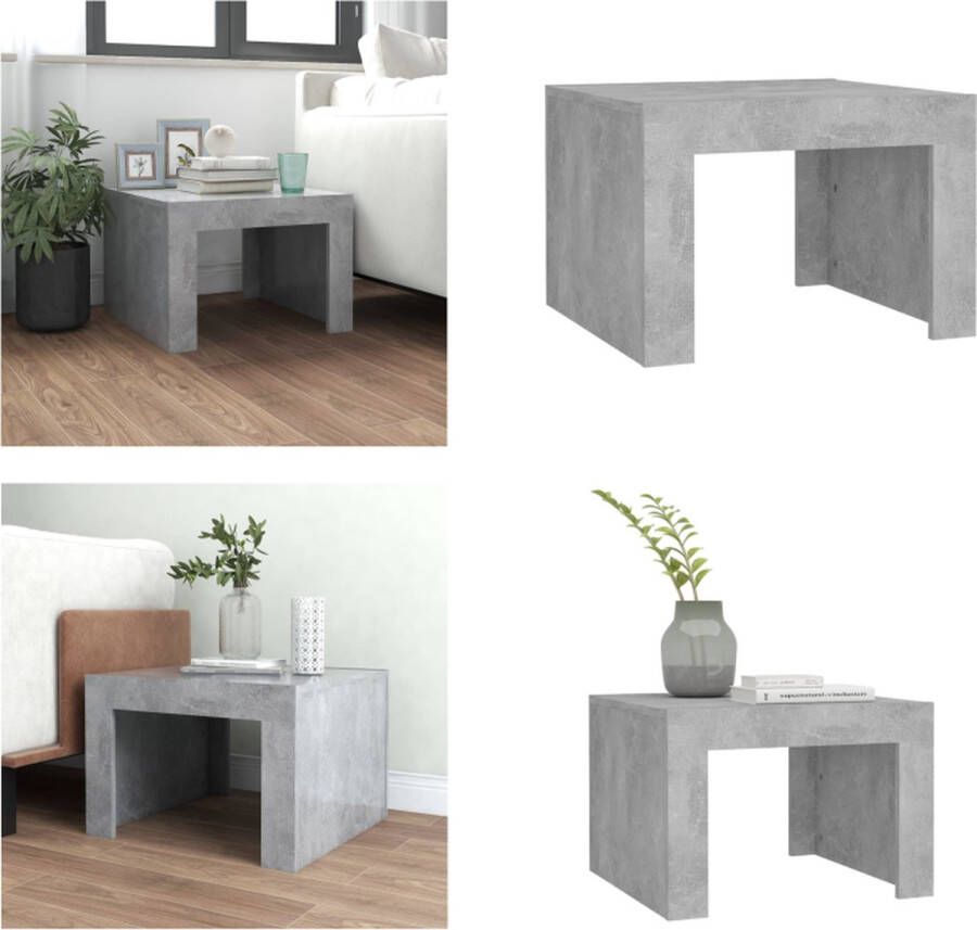 VidaXL Salontafel 50x50x35 cm spaanplaat betongrijs Salontafel Salontafels Koffietafel Koffietafels