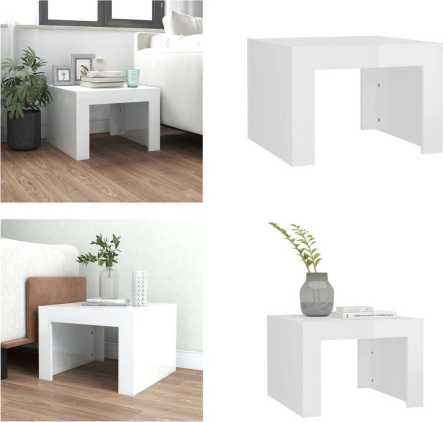 VidaXL Salontafel 50x50x35 cm spaanplaat hoogglans wit Salontafel Salontafels Koffietafel Koffietafels