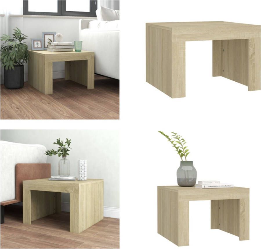 VidaXL Salontafel 50x50x35 cm bewerkt hout sonoma eikenkleurig Salontafel Salontafels Koffietafel Koffietafels