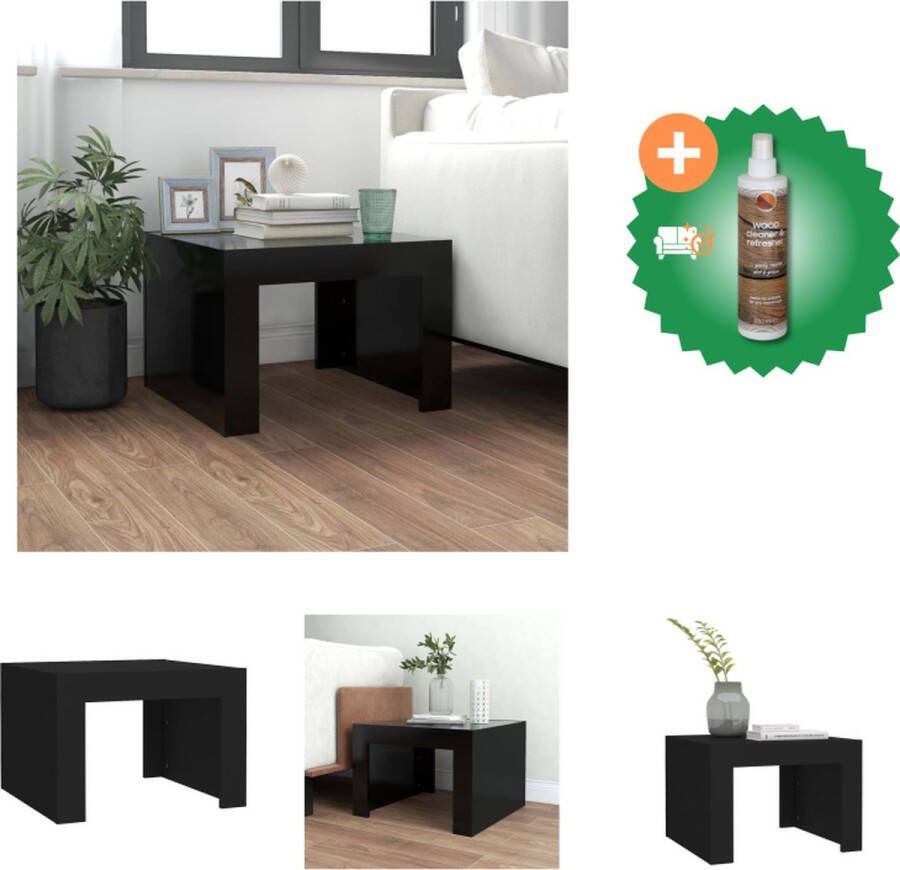 VidaXL Salontafel 50x50x35 cm spaanplaat zwart Tafel Inclusief Houtreiniger en verfrisser