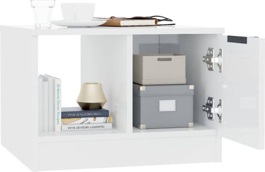 VidaXL -Salontafel-50x50x36-cm-bewerkt-hout-hoogglans-wit - Foto 3