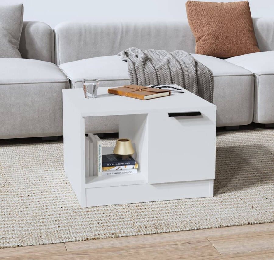 VidaXL -Salontafel-50x50x36-cm-bewerkt-hout-wit - Foto 2