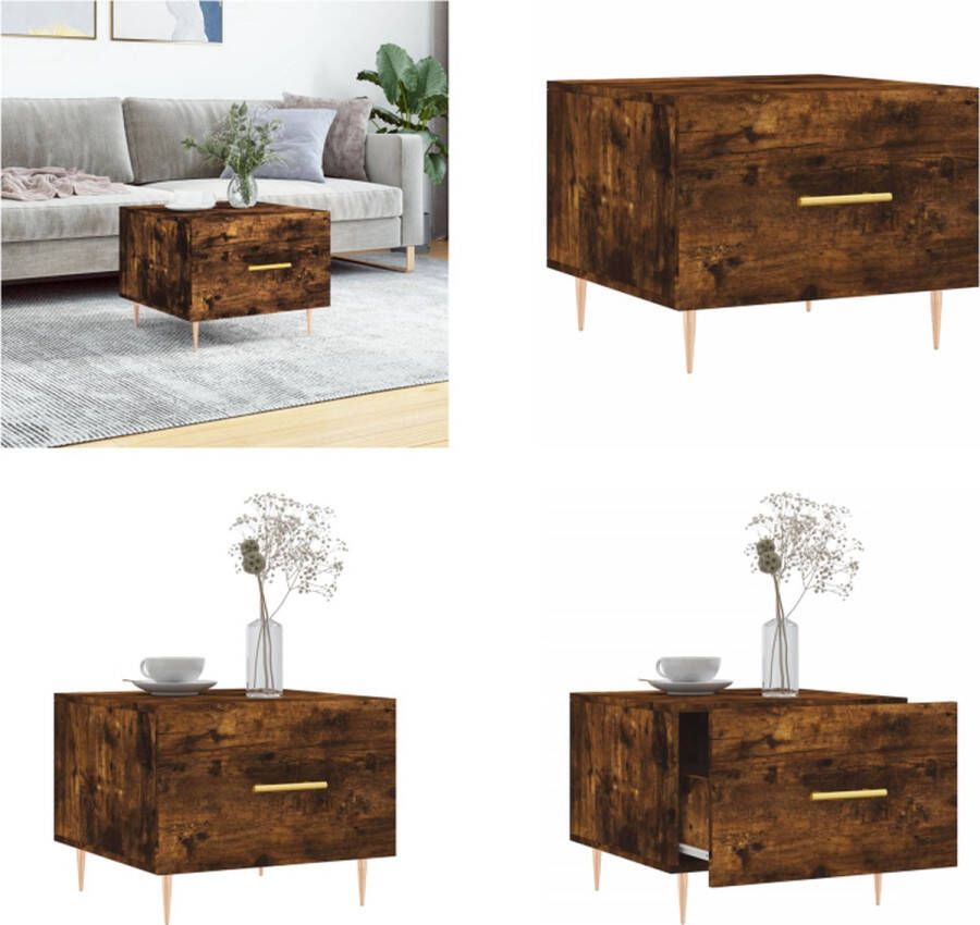 VidaXL -Salontafel-50x50x40-cm-bewerkt-hout-gerookt-eikenkleurig Salontafel Salontafels Bijzettafel Banktafel - Foto 3