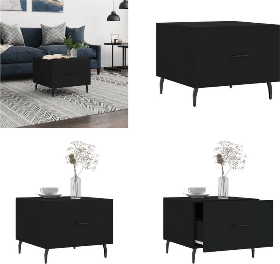 VidaXL -Salontafel-50x50x40-cm-bewerkt-hout-zwart Salontafel Salontafels Bijzettafel Banktafel