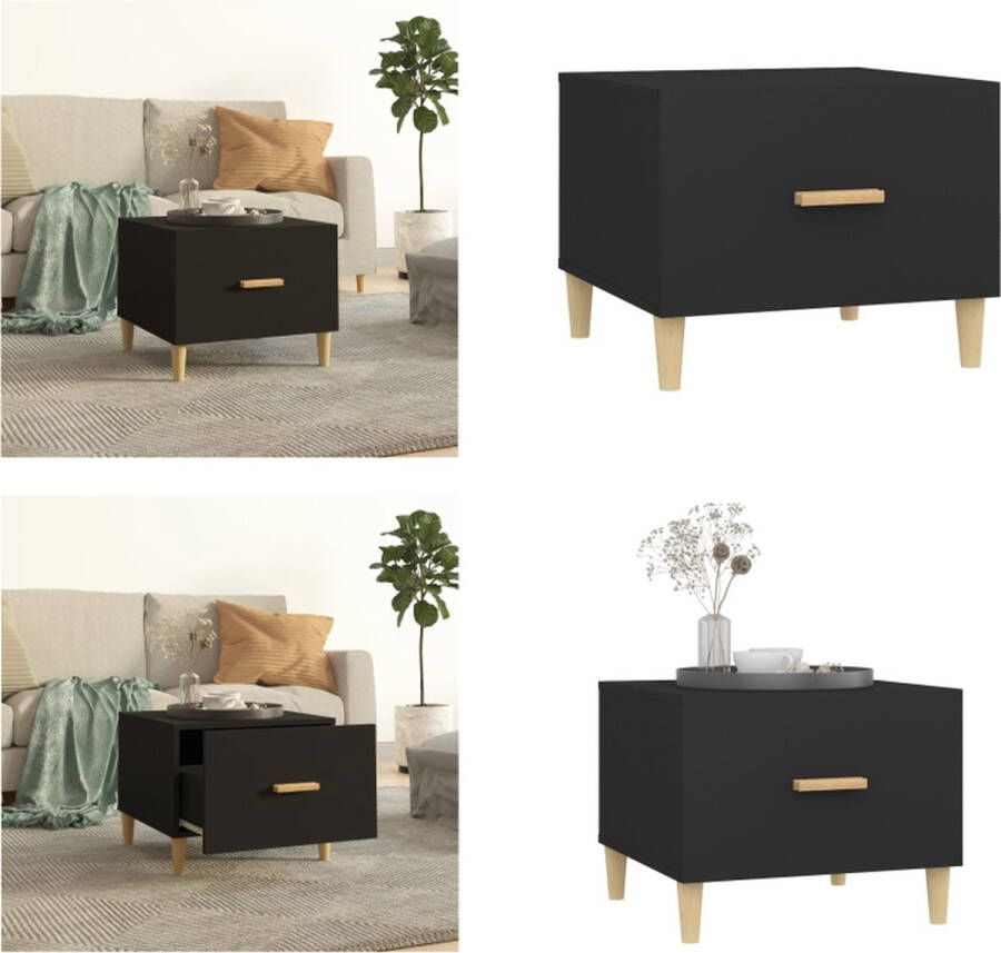 VidaXL Salontafel 50x50x40 cm bewerkt hout zwart Salontafel Salontafels Tafel Bijzettafel - Foto 2