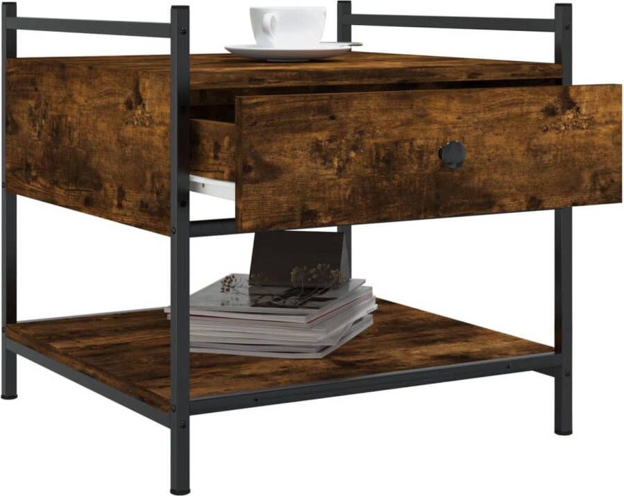 VidaXL -Salontafel-50x50x50-cm-bewerkt-hout-gerookt-eikenkleurig - Foto 2