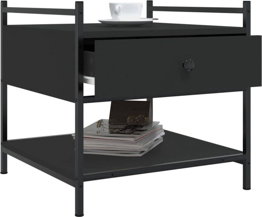 VidaXL -Salontafel-50x50x50-cm-bewerkt-hout-zwart - Foto 2