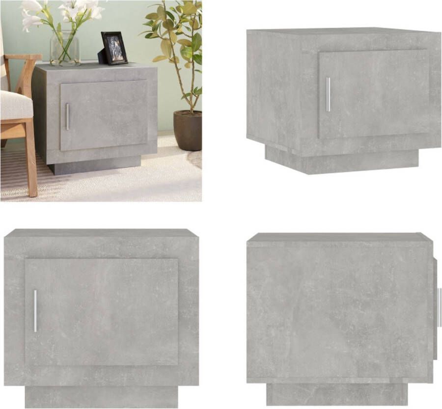 VidaXL Salontafel 51x50x45 cm bewerkt hout betongrijs Salontafel Salontafels Bijzettafel Tafel