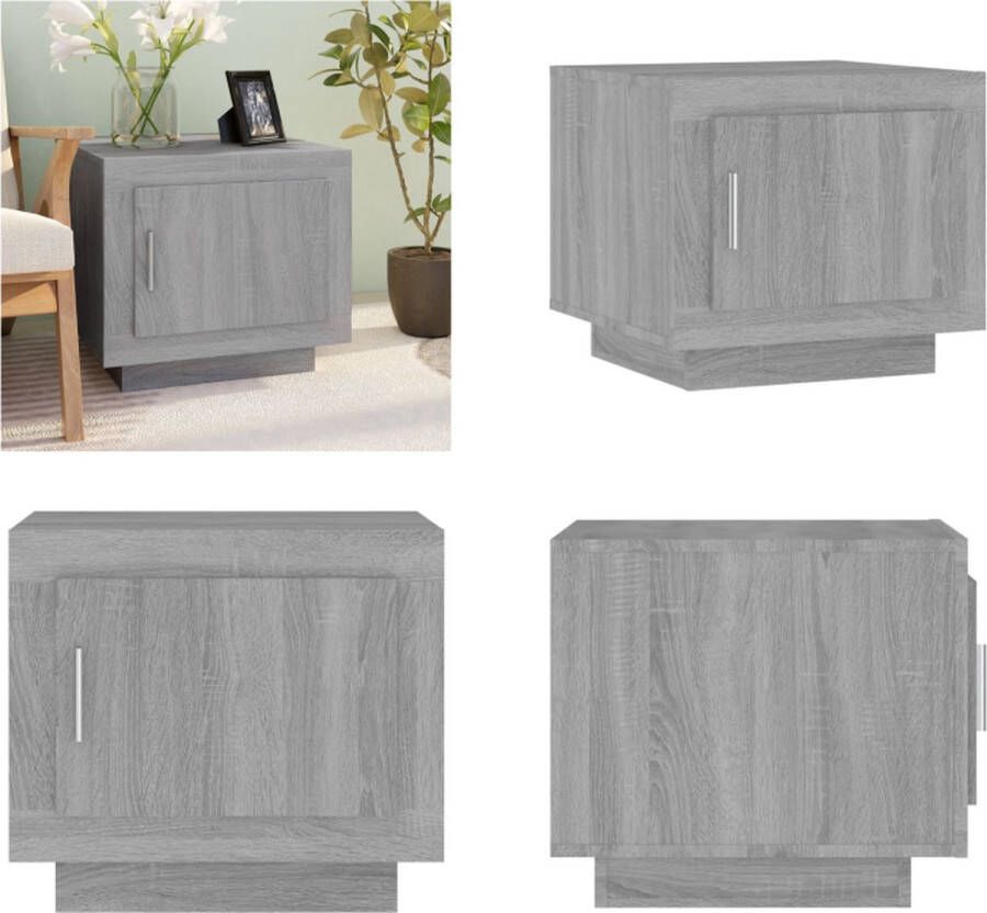 VidaXL Salontafel 51x50x45 cm bewerkt hout grijs sonoma eikenkleurig Salontafel Salontafels Bijzettafel Tafel