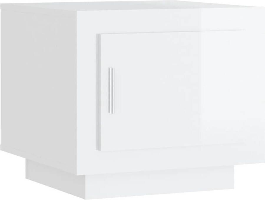 VidaXL Salontafel Hoogglans Wit Bewerkt Hout 51x50x45 cm Salontafel Houten Salontafel Witte Salontafel Design Salontafel Moderne Salontafel - Foto 3