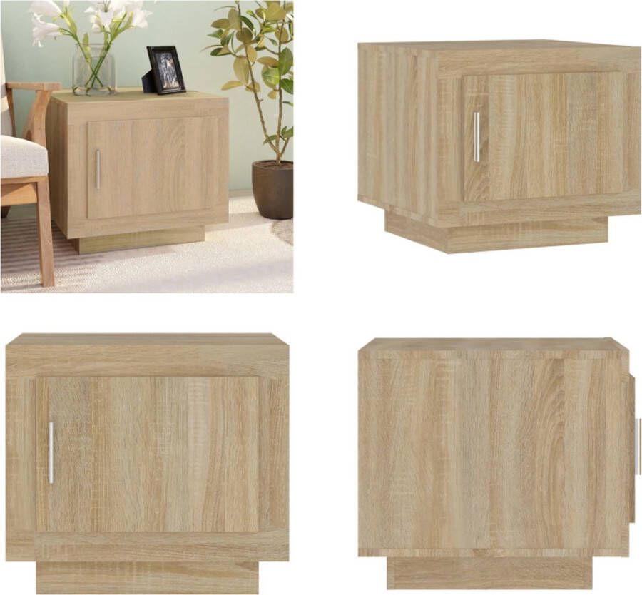 VidaXL Salontafel 51x50x45 cm bewerkt hout sonoma eikenkleurig Salontafel Salontafels Bijzettafel Tafel