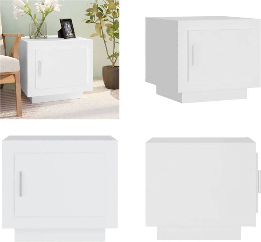 VidaXL Salontafel 51x50x45 cm bewerkt hout wit Salontafel Salontafels Bijzettafel Tafel