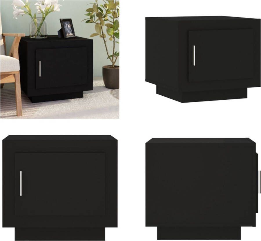 VidaXL Salontafel 51x50x45 cm bewerkt hout zwart Salontafel Salontafels Bijzettafel Tafel