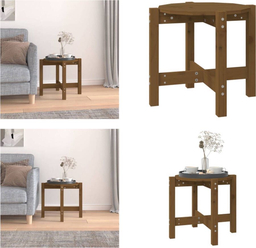 VidaXL Salontafel Ø 52 5x45 cm massief grenenhout honingbruin Salontafel Salontafels Tafel Bijzettafel