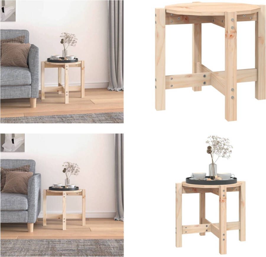 VidaXL Salontafel Ø 52 5x45 cm massief grenenhout Salontafel Salontafels Tafel Bijzettafel