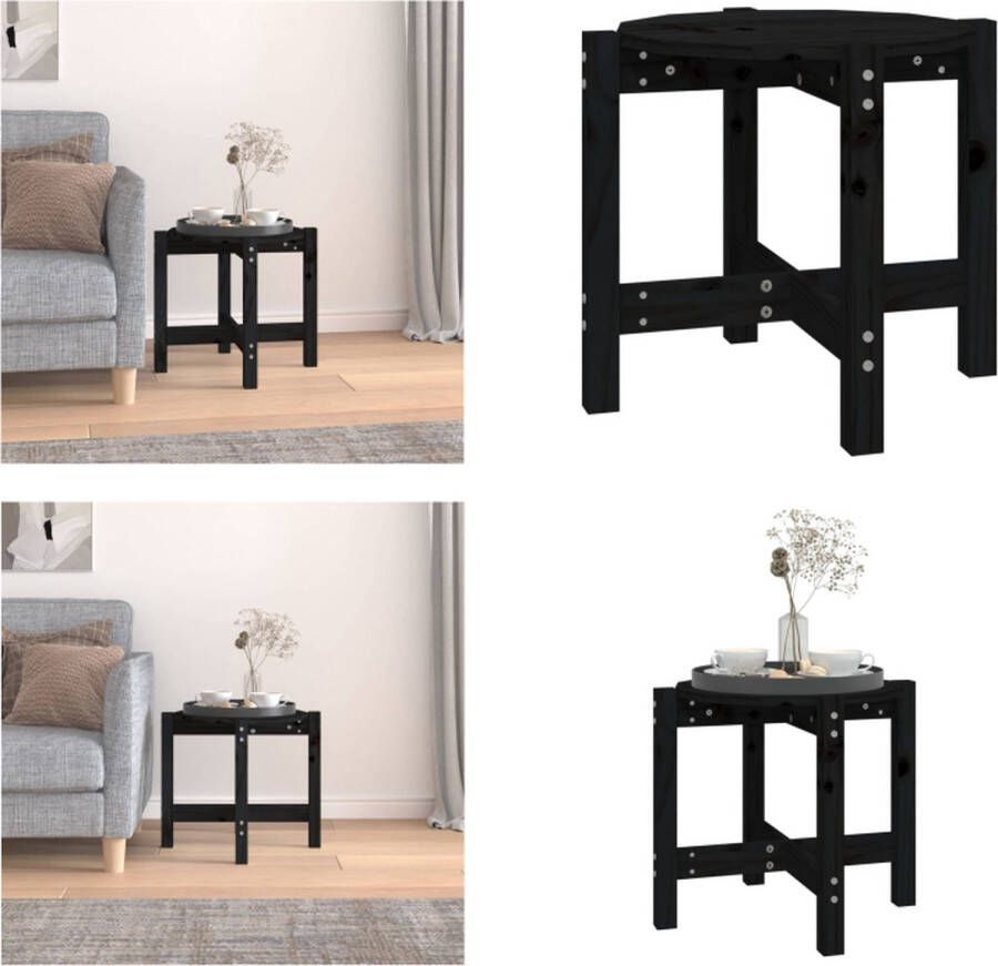 VidaXL Salontafel Ã˜ 52 5x45 cm massief grenenhout zwart
