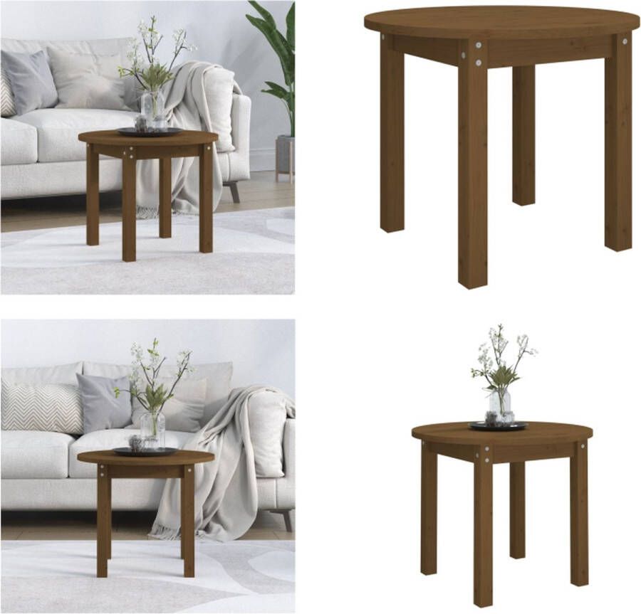 VidaXL Salontafel Ø 55x45 cm massief grenenhout honingbruin Salontafel Salontafels Tafel Bijzettafel