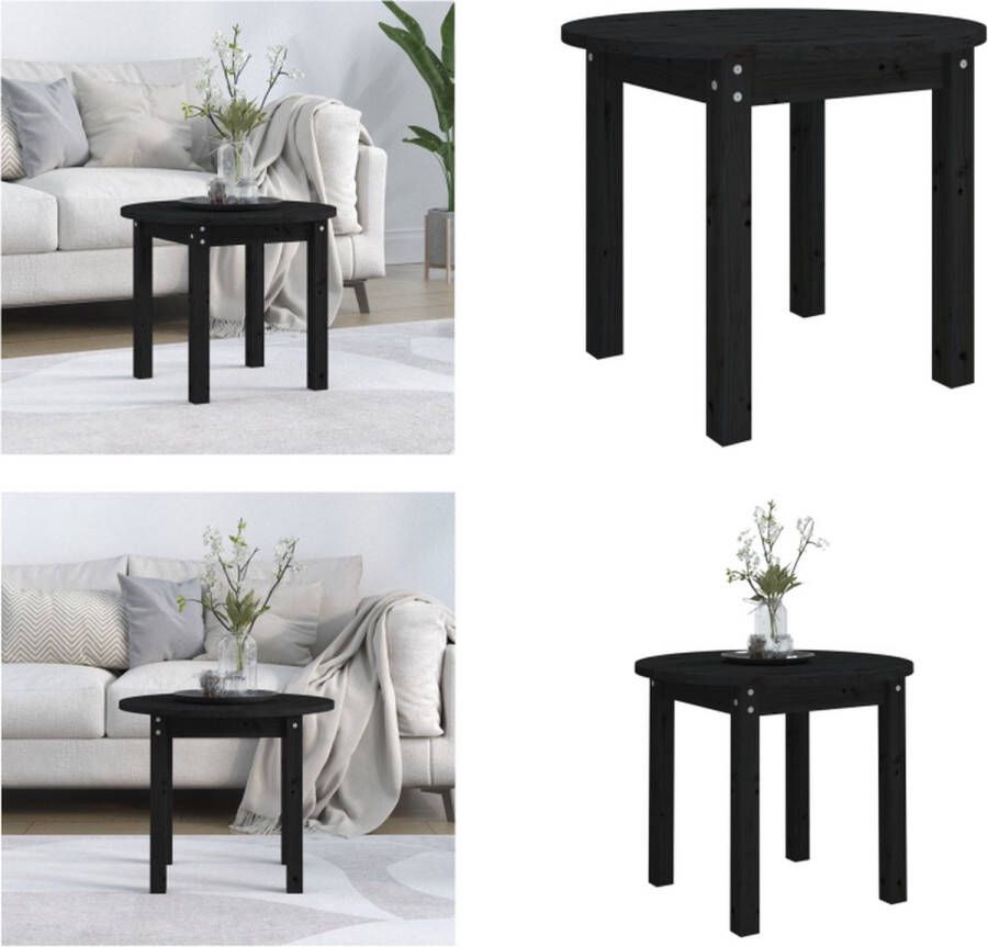 VidaXL -Salontafel-Ø-55x45-cm-massief-grenenhout-zwart - Foto 3