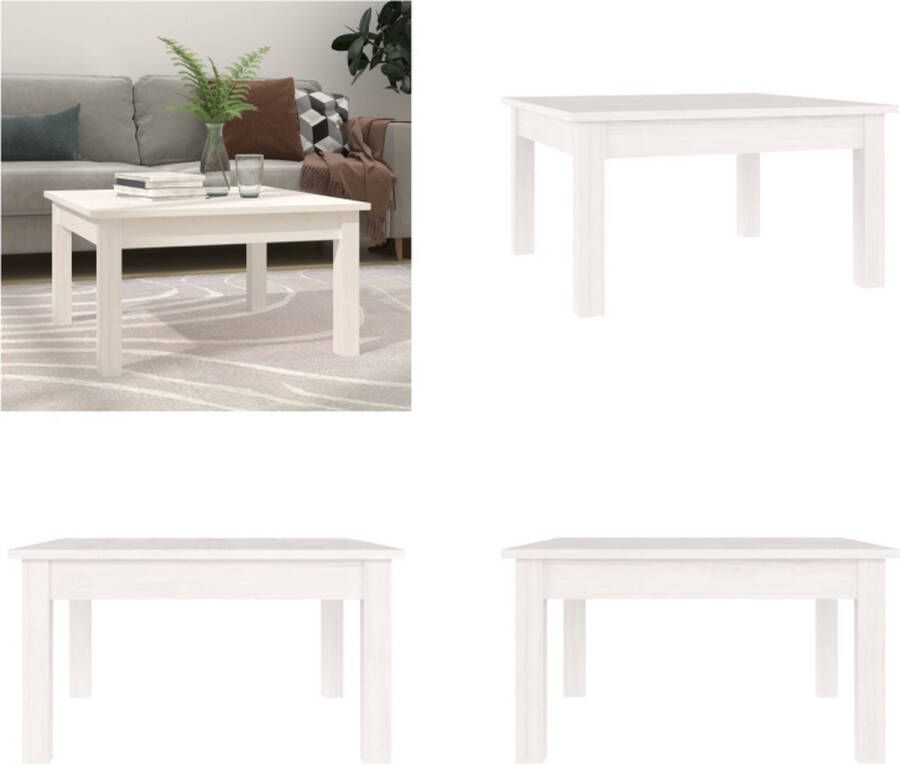 VidaXL Salontafel 55x55x30 cm massief grenenhout wit Salontafel Salontafels Tafel Bijzettafel
