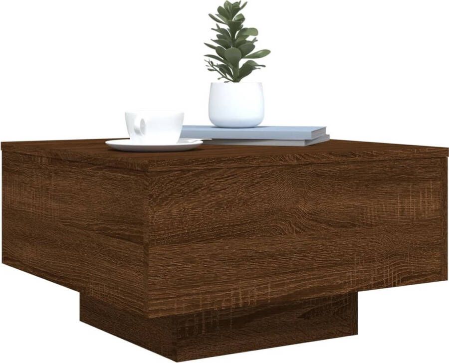 FIONERA Salontafel 55x55x31 cm bewerkt hout bruin eikenkleur