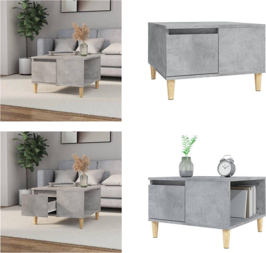 VidaXL -Salontafel-55x55x36-5-cm-bewerkt-hout-betongrijs Salontafel Salontafels Tafel Bijzettafel