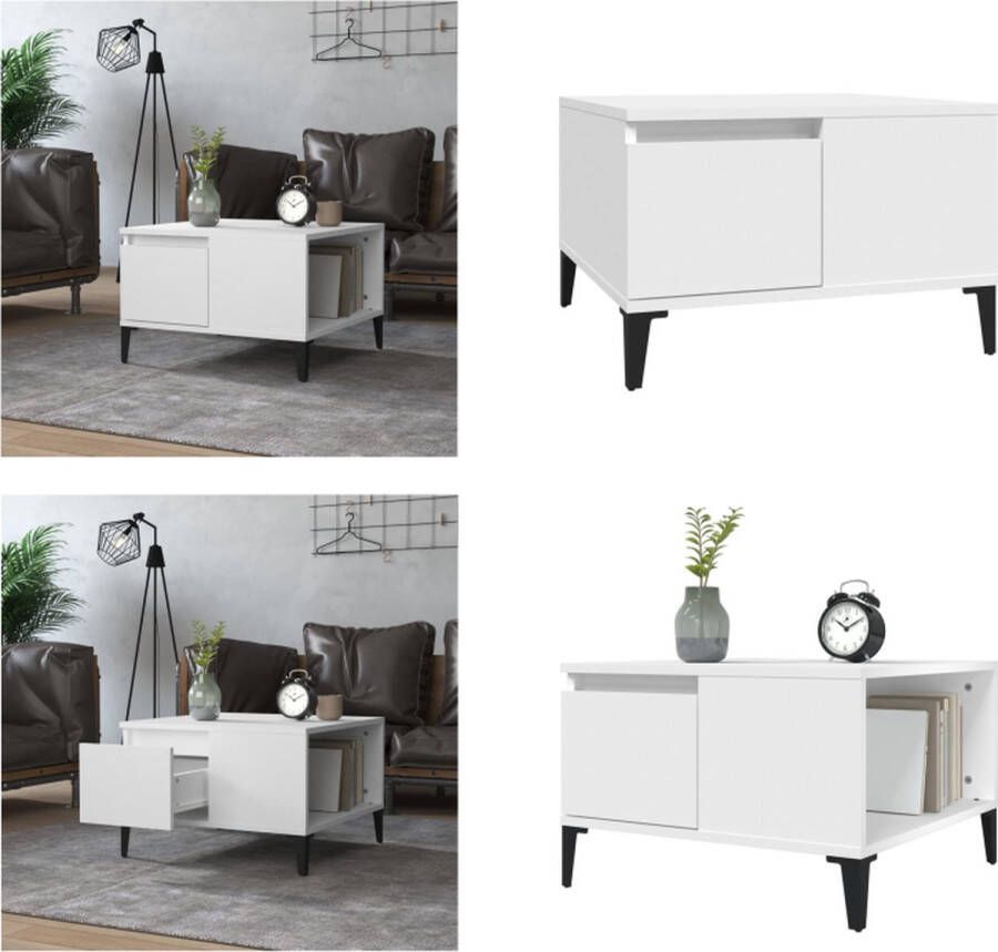 VidaXL -Salontafel-55x55x36-5-cm-bewerkt-hout-wit Salontafel Salontafels Tafel Bijzettafel